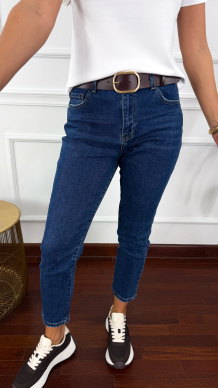 Jeansowe spodnie Trisa ciemny denim