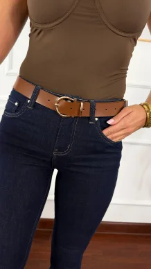 Skórzany pasek Dayra brązowy