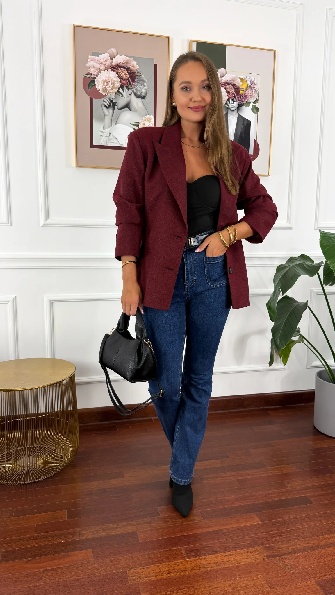 Marynarka Laura burgundowa