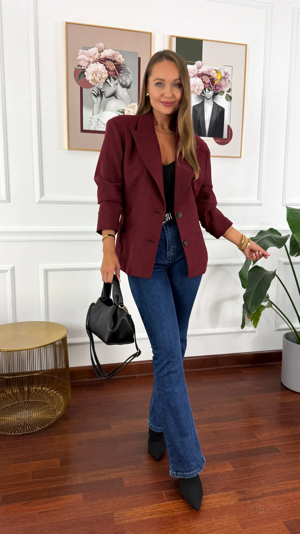 Marynarka Laura burgundowa