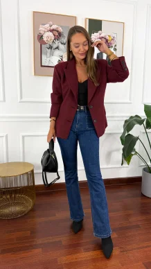 Marynarka Laura burgundowa