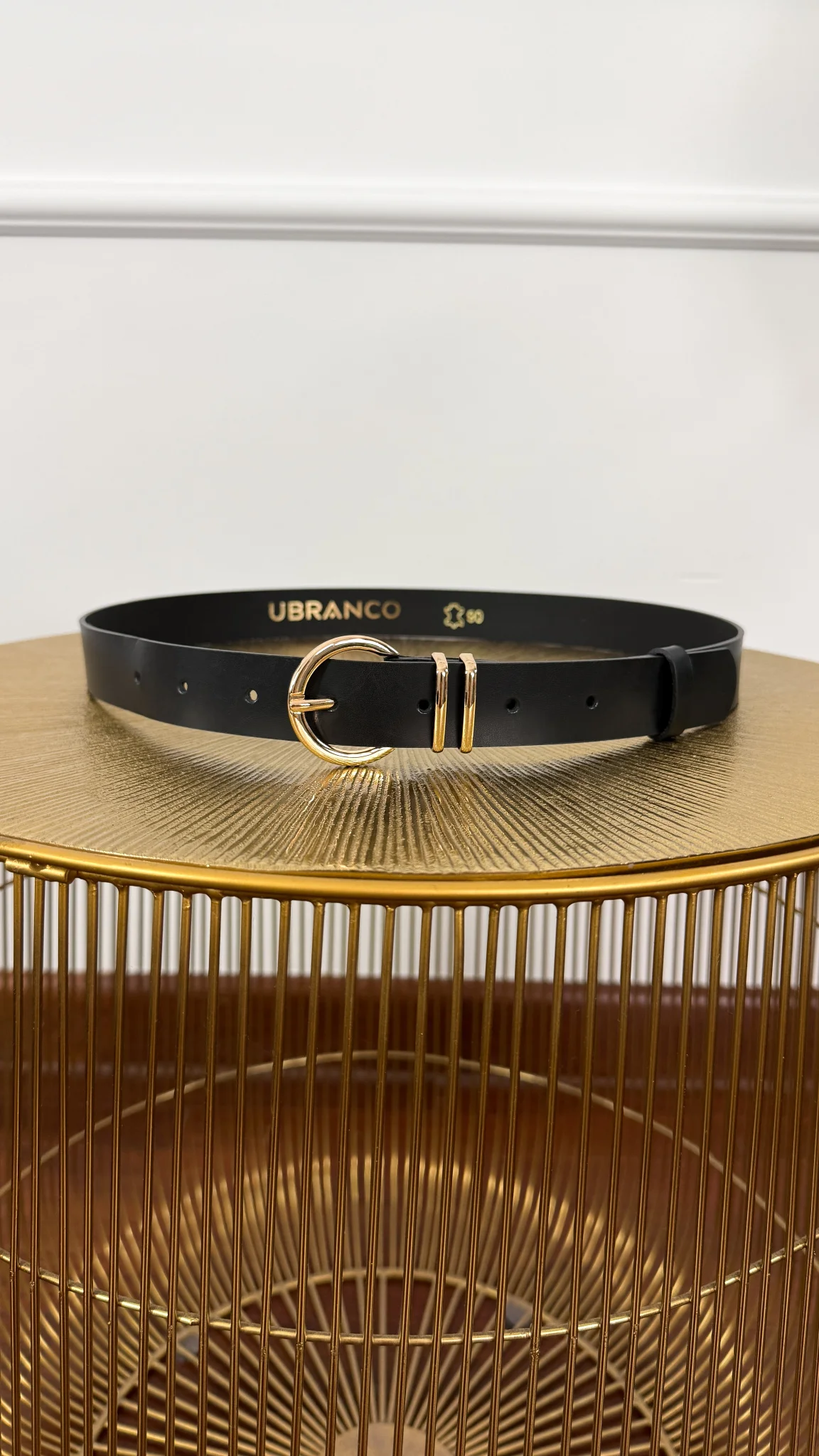 Skórzany pasek Viren czarny