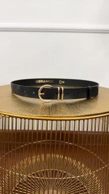 Skórzany pasek Viren czarny