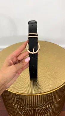 Skórzany pasek Viren czarny