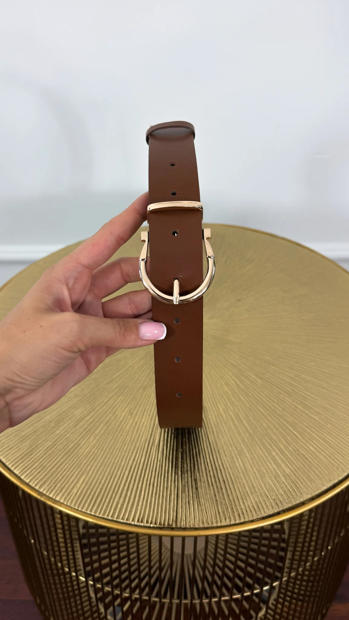 Skórzany pasek Dayra brązowy