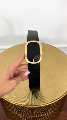 Skórzany pasek Givra czarny