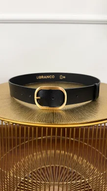 Skórzany pasek Givra czarny