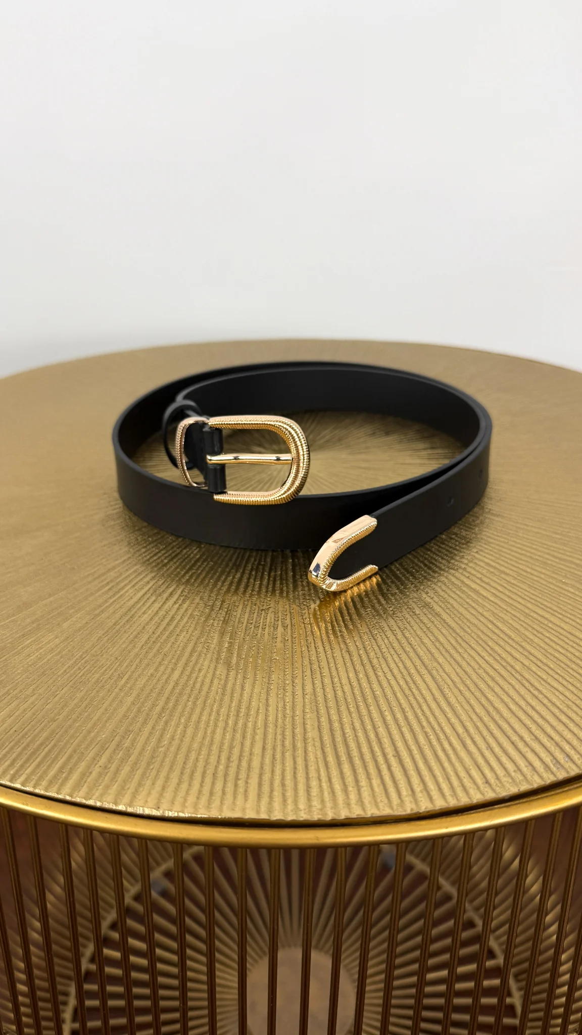 Skórzany pasek Beryn czarny