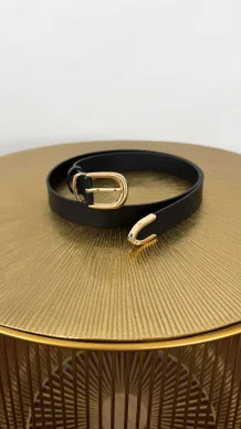 Skórzany pasek Beryn czarny