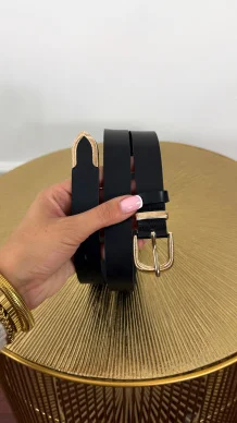 Skórzany pasek Beryn czarny