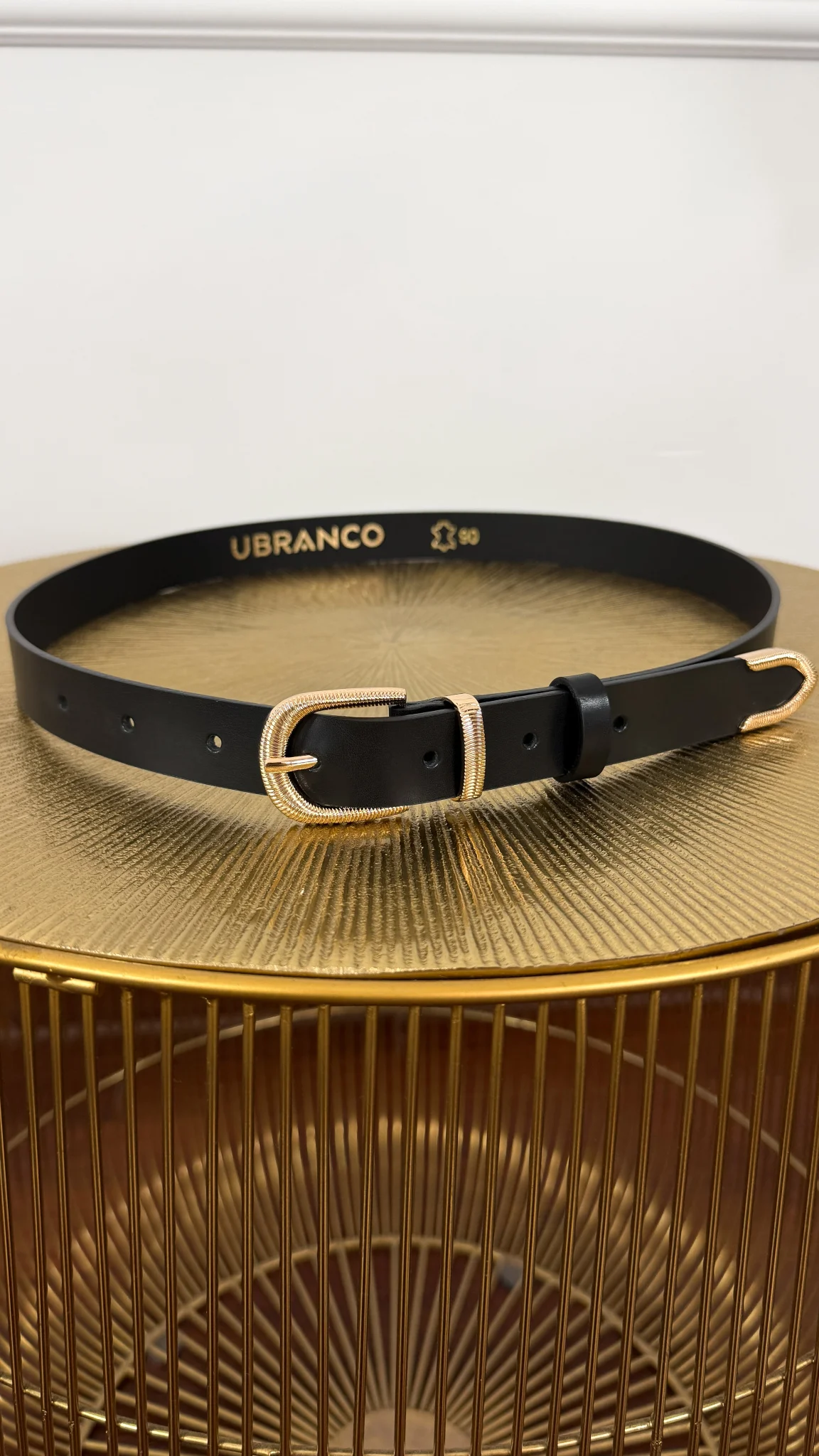 Skórzany pasek Beryn czarny