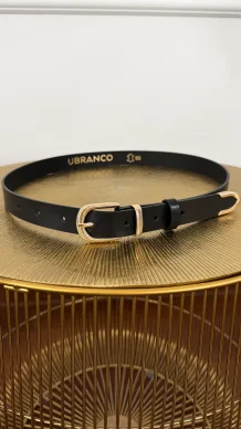 Skórzany pasek Beryn czarny