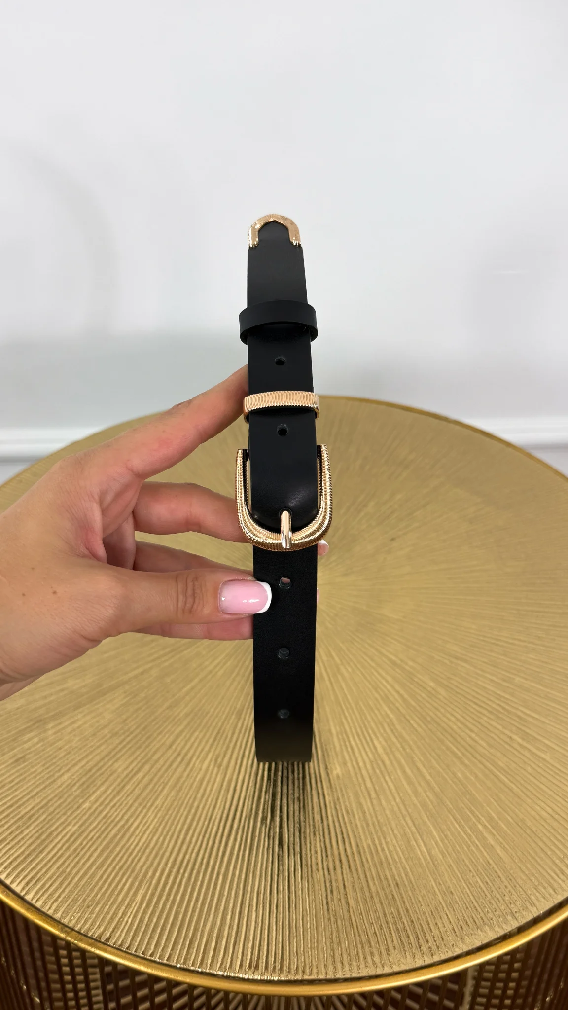 Skórzany pasek Beryn czarny