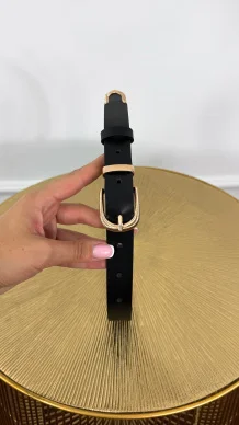 Skórzany pasek Beryn czarny