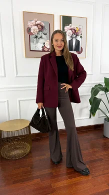 Spodnie dzwony Harel czekoladowe