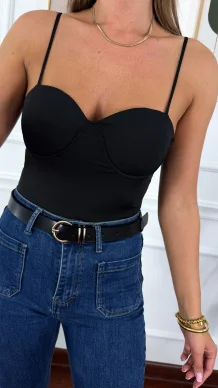 Wiskozowe body Tara czarne