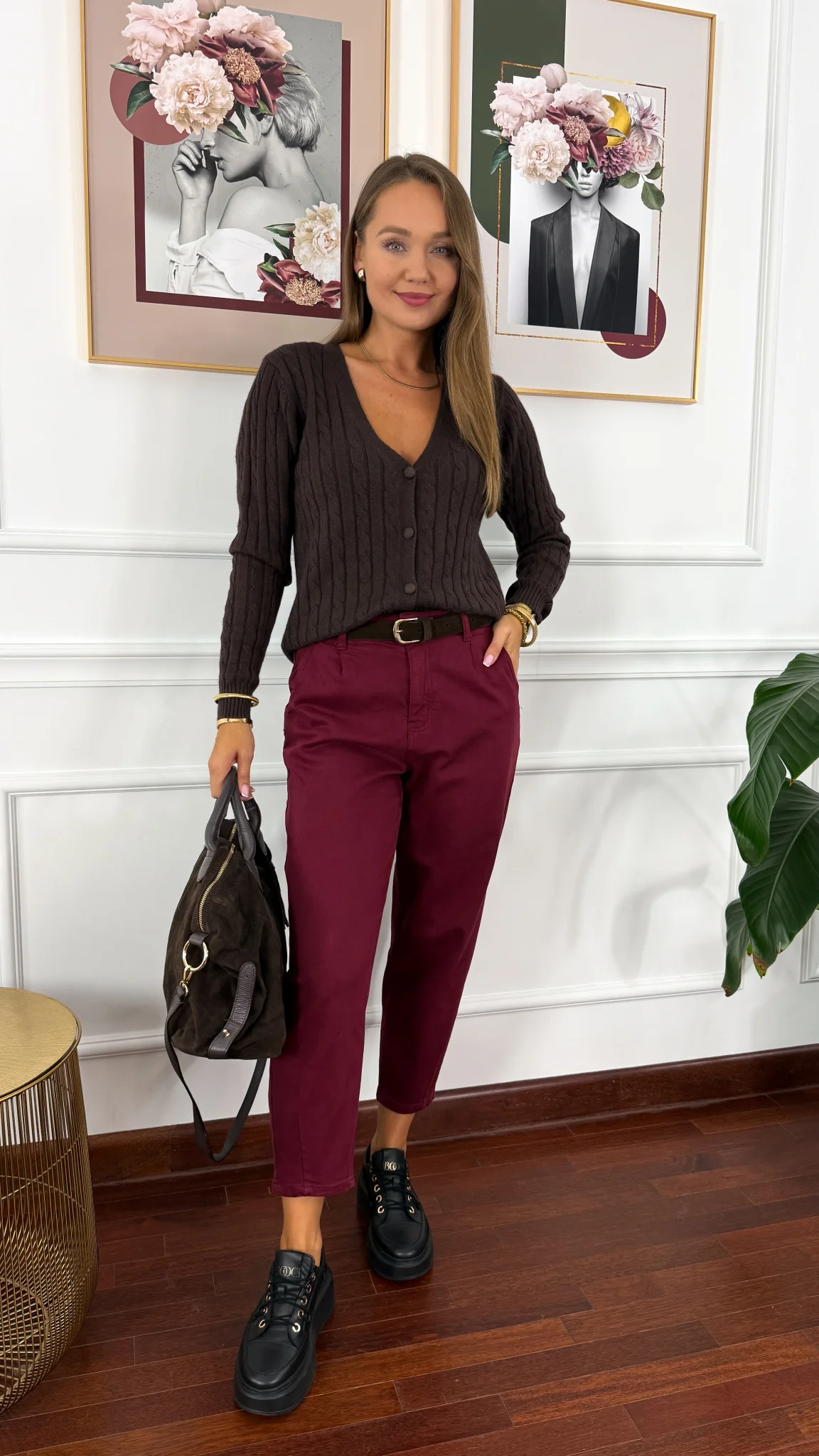 Materiałowe spodnie balloon...