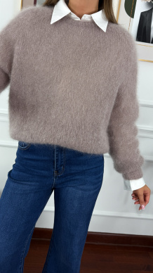 Moherowy sweter Elsa fango