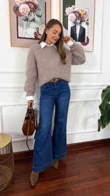 Moherowy sweter Elsa fango