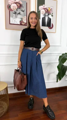 Bawełniany T-shirt Olivia czarny