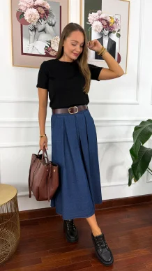 Bawełniany T-shirt Olivia czarny