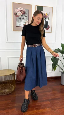 Bawełniany T-shirt Olivia czarny