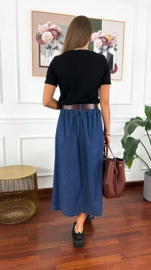 Bawełniany T-shirt Olivia czarny