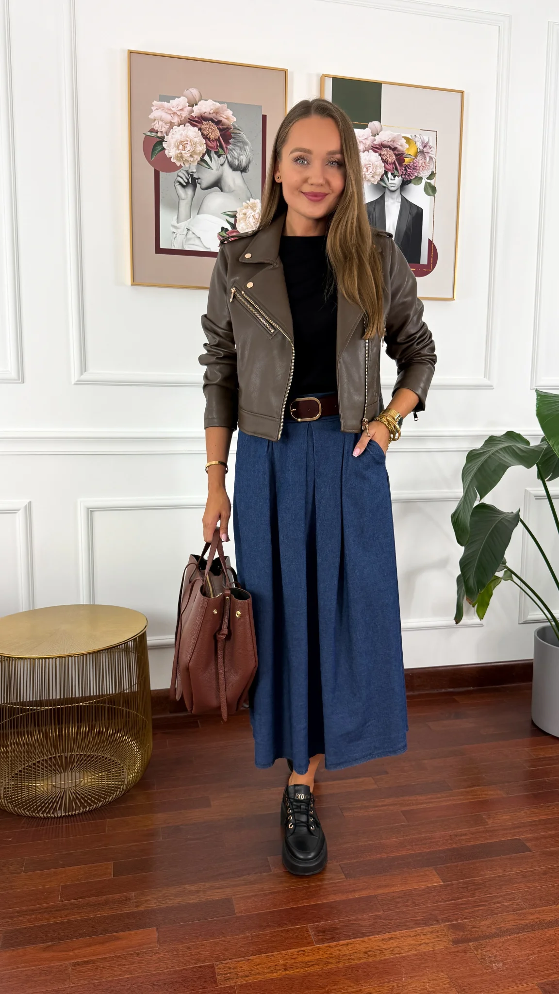 Bawełniany T-shirt Olivia czarny