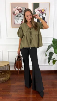 Spodnie dzwony Harel czarne