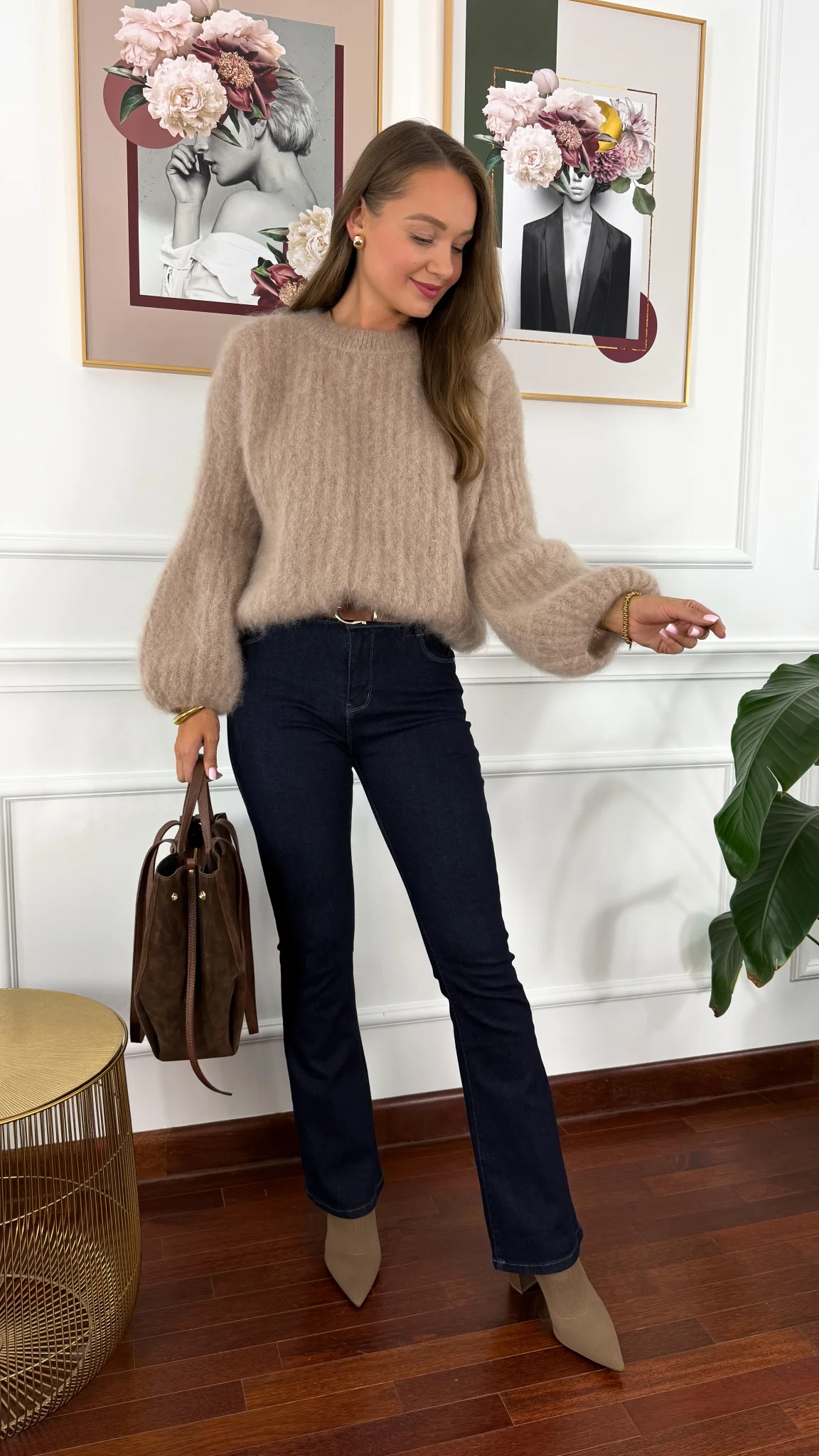 Moherowy sweter Maja beżowy