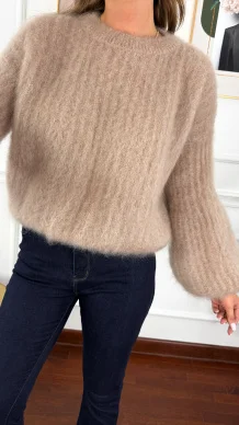 Moherowy sweter Maja beżowy