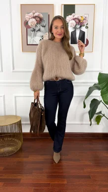 Moherowy sweter Maja beżowy