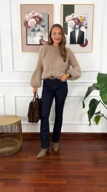 Spodnie dzwony Saga ciemny denim