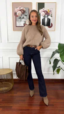 Spodnie dzwony Saga ciemny denim