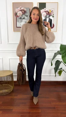 Spodnie dzwony Saga ciemny denim