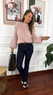 Moherowy sweter Maja różowy