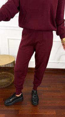 Wiskozowy komplet Eira burgundowy