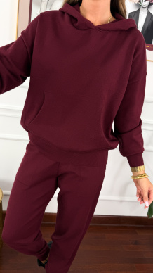 Wiskozowy komplet Eira burgundowy