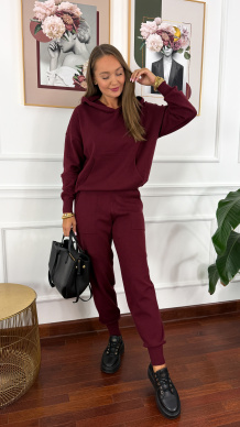 Wiskozowy komplet Eira burgundowy