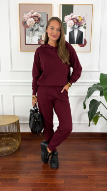 Wiskozowy komplet Eira burgundowy