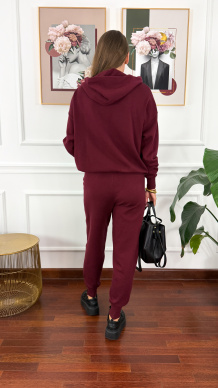 Wiskozowy komplet Eira burgundowy