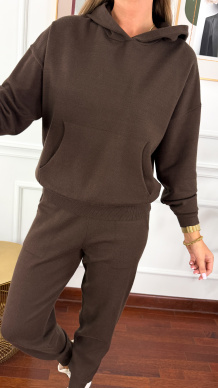 Wiskozowy komplet Eira czekoladowy