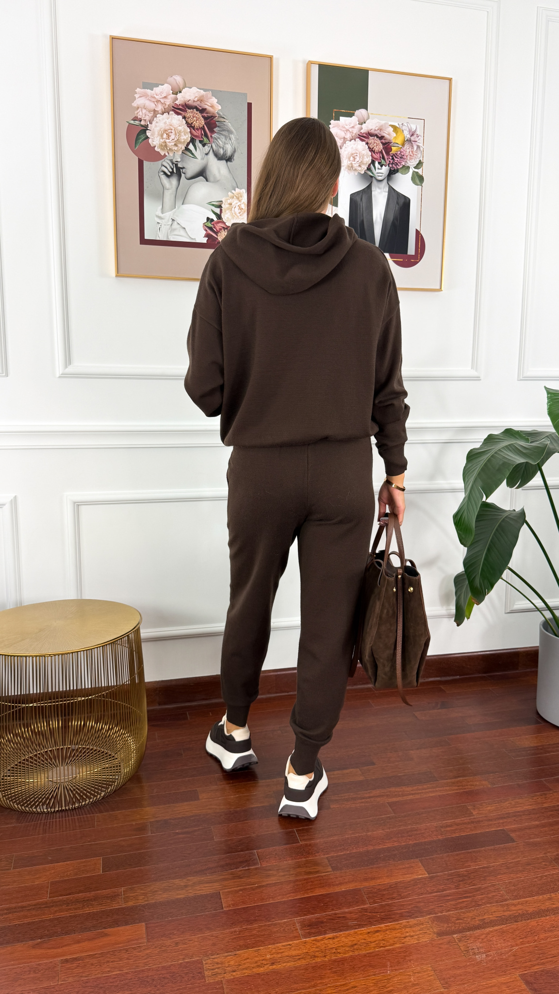 Wiskozowy komplet Eira czekoladowy