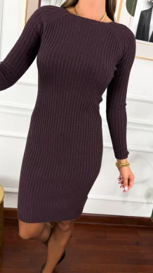 Wiskozowa sukienka Talia śliwkowa