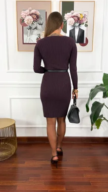 Wiskozowa sukienka Talia śliwkowa