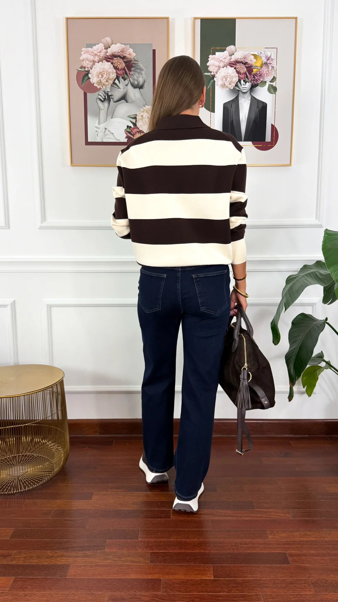 Spodnie straight-leg Rita ciemny denim