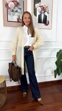 Moherowy kardigan Sari ecru