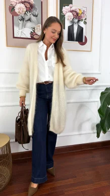 Moherowy kardigan Sari ecru