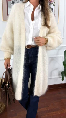 Moherowy kardigan Sari ecru