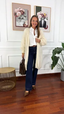 Moherowy kardigan Sari ecru